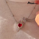 Amor Flamejante™ Colar Espada e Coração