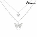 Colar Borboleta Prata Dupla Camada – Elegância e Delicadeza